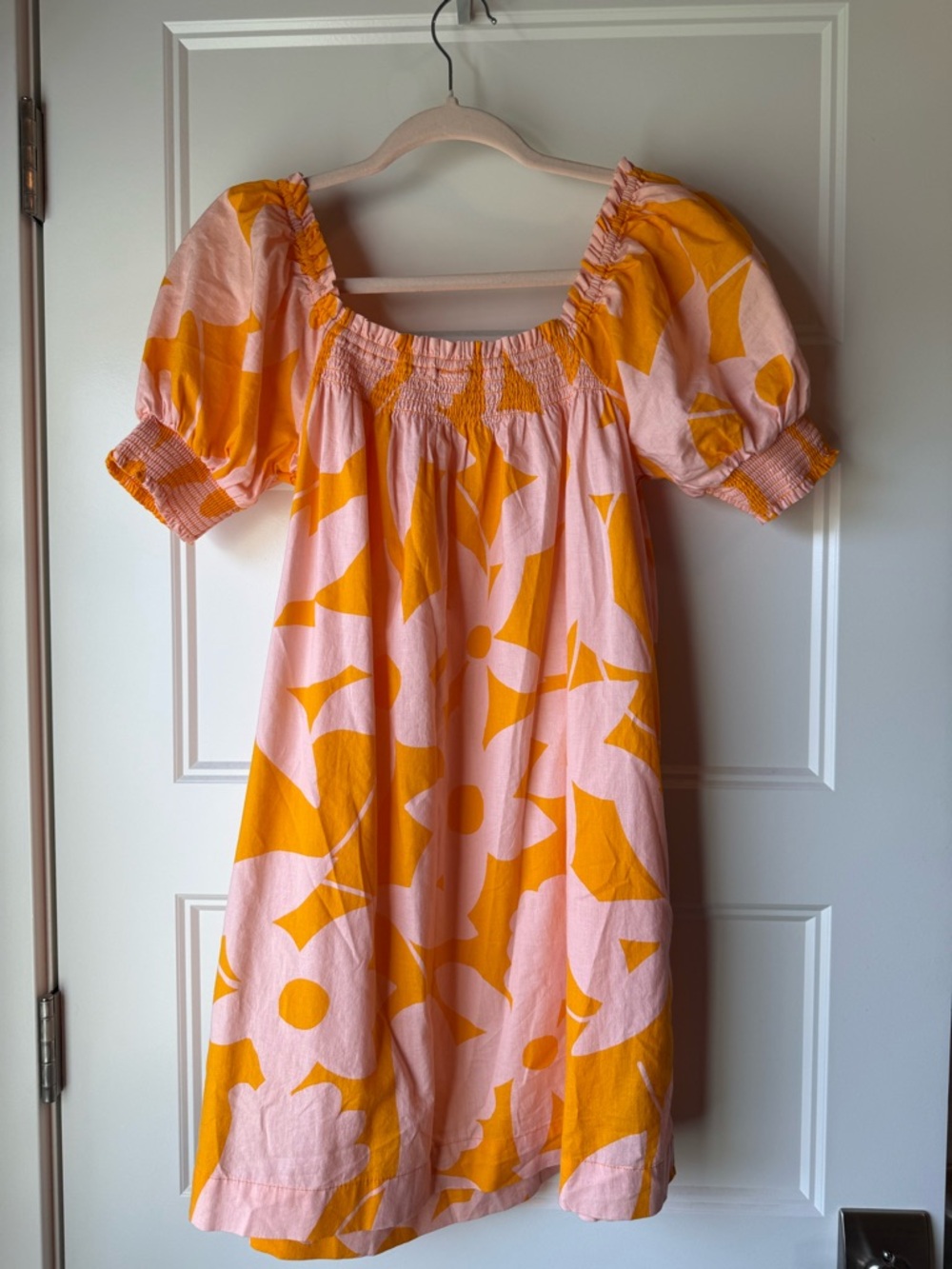 Free People Pink and Orange Printed Mini Dress
